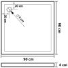 vidaXL fekete négyzet alakú ABS zuhanytálca 90 x 90 cm