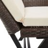 vidaXL barna polyrattan kerti pad párnával 176 cm