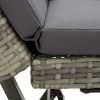 vidaXL szürke polyrattan kerti pad párnával 176 cm