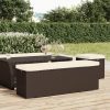 vidaXL barna polyrattan zsámolypad párnával 110 x 30 x 40 cm