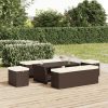 vidaXL barna polyrattan zsámolypad párnával 110 x 30 x 40 cm