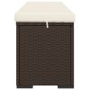 vidaXL barna polyrattan zsámolypad párnával 110 x 30 x 40 cm