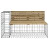 vidaXL tömör impregnált fenyőfa gabion kerti pad 244x71x65,5 cm