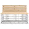 vidaXL tömör fenyőfa gabion kerti pad 287x71x65,5 cm