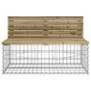 vidaXL tömör impregnált fenyőfa gabion kerti pad 347x71x65,5 cm