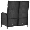 vidaXL fekete polyrattan dönthető kerti pad párnákkal 107 cm