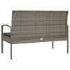 vidaXL szürke polyrattan kerti pad párnával 105 cm