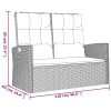 vidaXL fekete polyrattan dönthető kerti pad párnával 118 cm