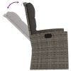 vidaXL szürke polyrattan dönthető kerti pad párnákkal 118 cm