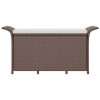 vidaXL barna polyrattan kerti pad párnával 116 x 46 x 57 cm