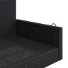 vidaXL fekete polyrattan hintapad 119 x 56 x 48 cm