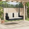 vidaXL fekete polyrattan hintapad párnával 119 x 56 x 48 cm