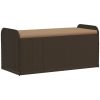 vidaXL barna polyrattan tárolópad párnával 115 x 51 x 52 cm