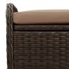 vidaXL barna polyrattan tárolópad párnával 115 x 51 x 52 cm