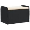 vidaXL fekete polyrattan tárolópad párnával 80 x 51 x 52 cm