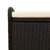 vidaXL fekete polyrattan tárolópad párnával 80 x 51 x 52 cm