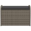 vidaXL szürke polyrattan tárolópad párnával 80 x 51 x 52 cm