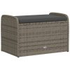 vidaXL szürke polyrattan tárolópad párnával 80 x 51 x 52 cm