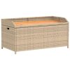 vidaXL bézs polyrattan és akácfa tárolópad 100 x 50 x 52 cm