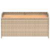 vidaXL bézs polyrattan és akácfa tárolópad 100 x 50 x 52 cm