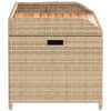 vidaXL bézs polyrattan és akácfa tárolópad 100 x 50 x 52 cm