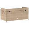 vidaXL bézs polyrattan és akácfa tárolópad 100 x 50 x 52 cm