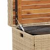 vidaXL bézs polyrattan és akácfa tárolópad 100 x 50 x 52 cm