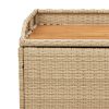 vidaXL bézs polyrattan és akácfa tárolópad 100 x 50 x 52 cm