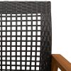 vidaXL fekete polyrattan és akácfa kerti pad 112 cm