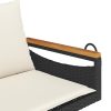 vidaXL fekete polyrattan hintapad párnákkal 109 x 62 x 40 cm