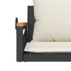 vidaXL fekete polyrattan hintapad párnákkal 109 x 62 x 40 cm