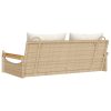 vidaXL bézs polyrattan hintapad párnákkal 109 x 62 x 40 cm