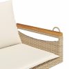 vidaXL bézs polyrattan hintapad párnákkal 109 x 62 x 40 cm