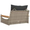 vidaXL szürke polyrattan hintapad párnákkal 63 x 62 x 40 cm