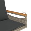 vidaXL szürke polyrattan hintapad párnákkal 63 x 62 x 40 cm