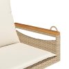 vidaXL bézs polyrattan hintapad párnákkal 63 x 62 x 40 cm