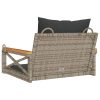 vidaXL szürke polyrattan hintapad párnákkal 63 x 62 x 40 cm