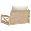 vidaXL bézs polyrattan hintapad párnákkal 63 x 62 x 40 cm