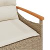 vidaXL bézs polyrattan kerti pad párnával 116 x 62,5 x 74