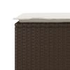 vidaXL barna polyrattan kerti pad párnával 110x40x44 cm