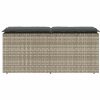 vidaXL világosszürke polyrattan kerti pad párnával 110x40x44 cm