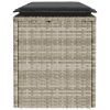 vidaXL világosszürke polyrattan kerti pad párnával 110x40x44 cm