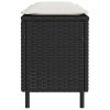 vidaXL fekete polyrattan kerti pad párnával 110x30x40,5 cm