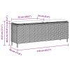 vidaXL fekete polyrattan kerti pad párnával 110x30x40,5 cm