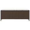 vidaXL barna polyrattan kerti pad párnával 110x30x40,5 cm