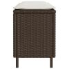 vidaXL barna polyrattan kerti pad párnával 110x30x40,5 cm