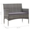 vidaXL szürke polyrattan kerti pad 105 cm