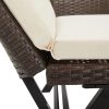 vidaXL barna polyrattan kerti pad párnákkal 176 cm