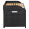 vidaXL fekete polyrattan kerti tárolópad 120 cm