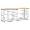 vidaXL tömör fenyőfa gabion kerti pad 103x31,5x42 cm